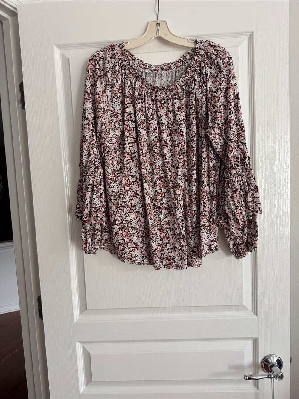 Ralph Lauren Women's Pink Floral Peasant Blouse